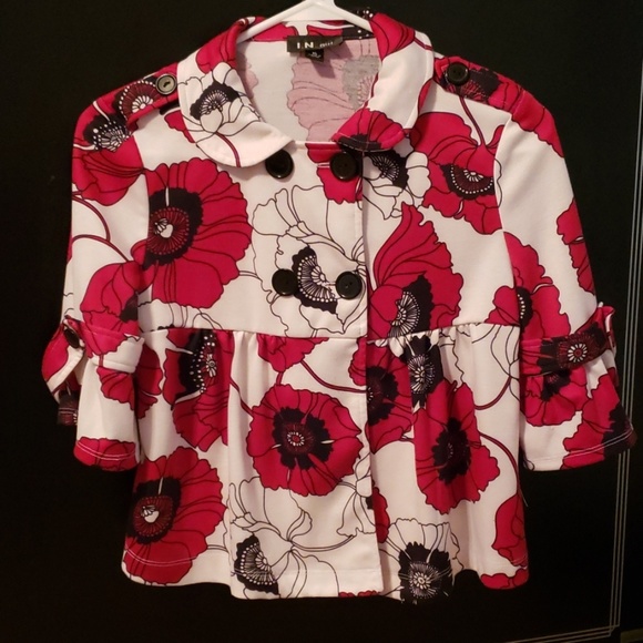 Red flowery Blazer - Picture 1 of 5